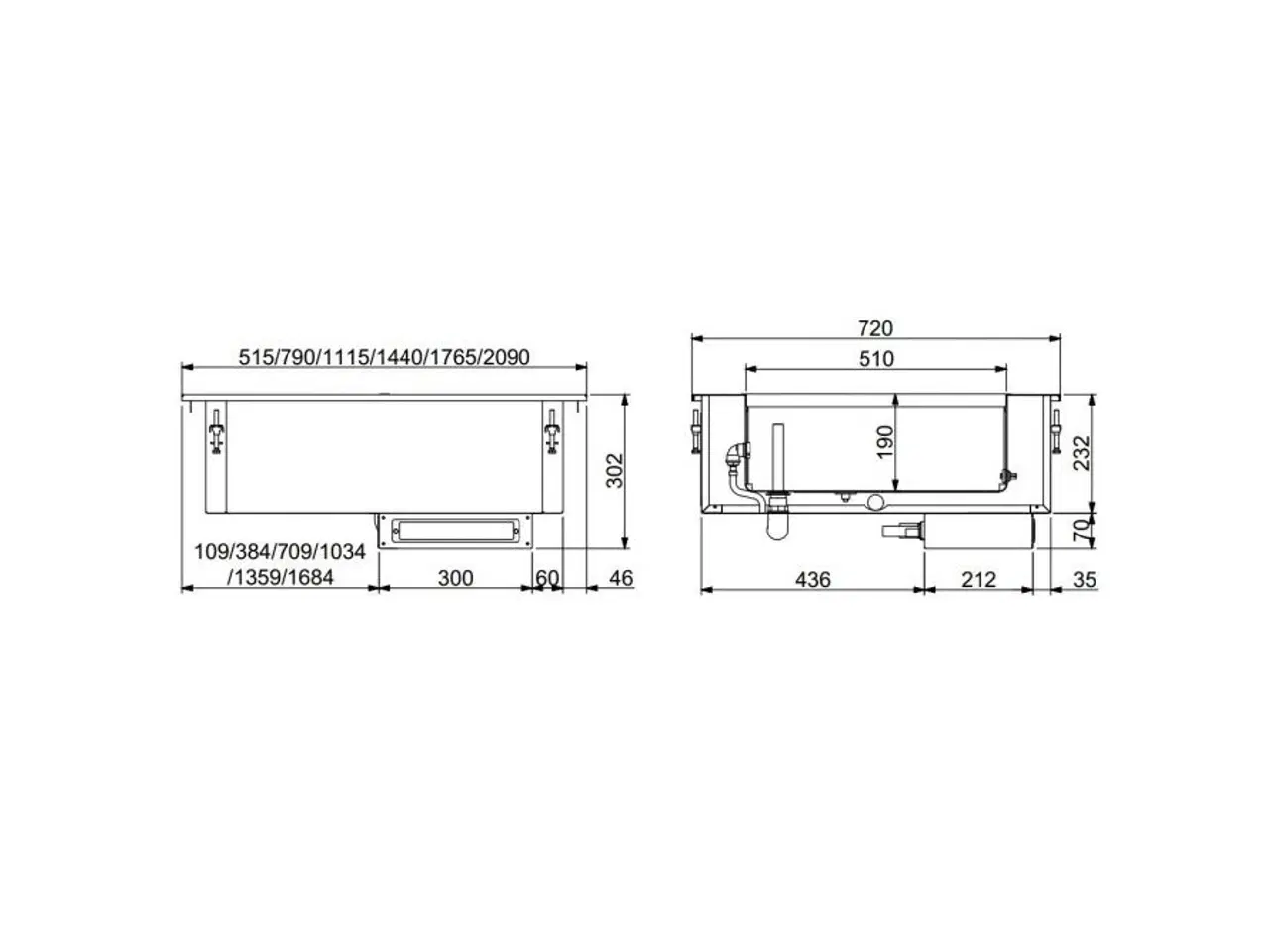 Billede 2 - Bain marie – 790x720x302 mm – 2/1 GN 