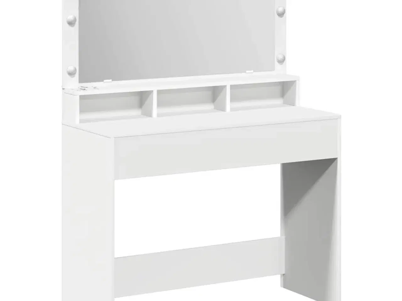 Billede 2 - Makeupbord med hylde Hvid 100 x 41 x 135 cm Konstrueret træ