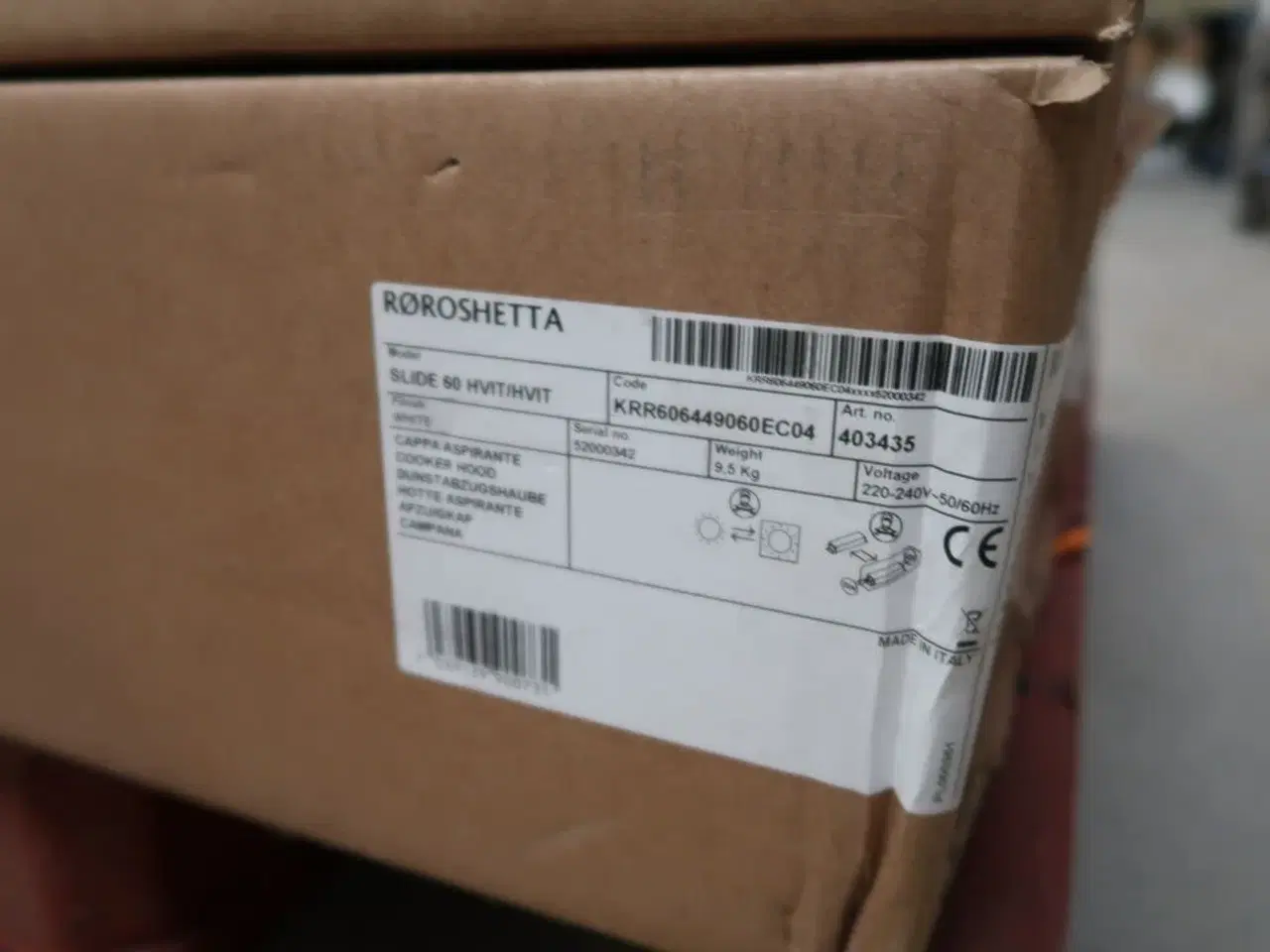 Billede 3 - Emhætte RØROSHETTA SLIDE 60 HVIT/HVIT