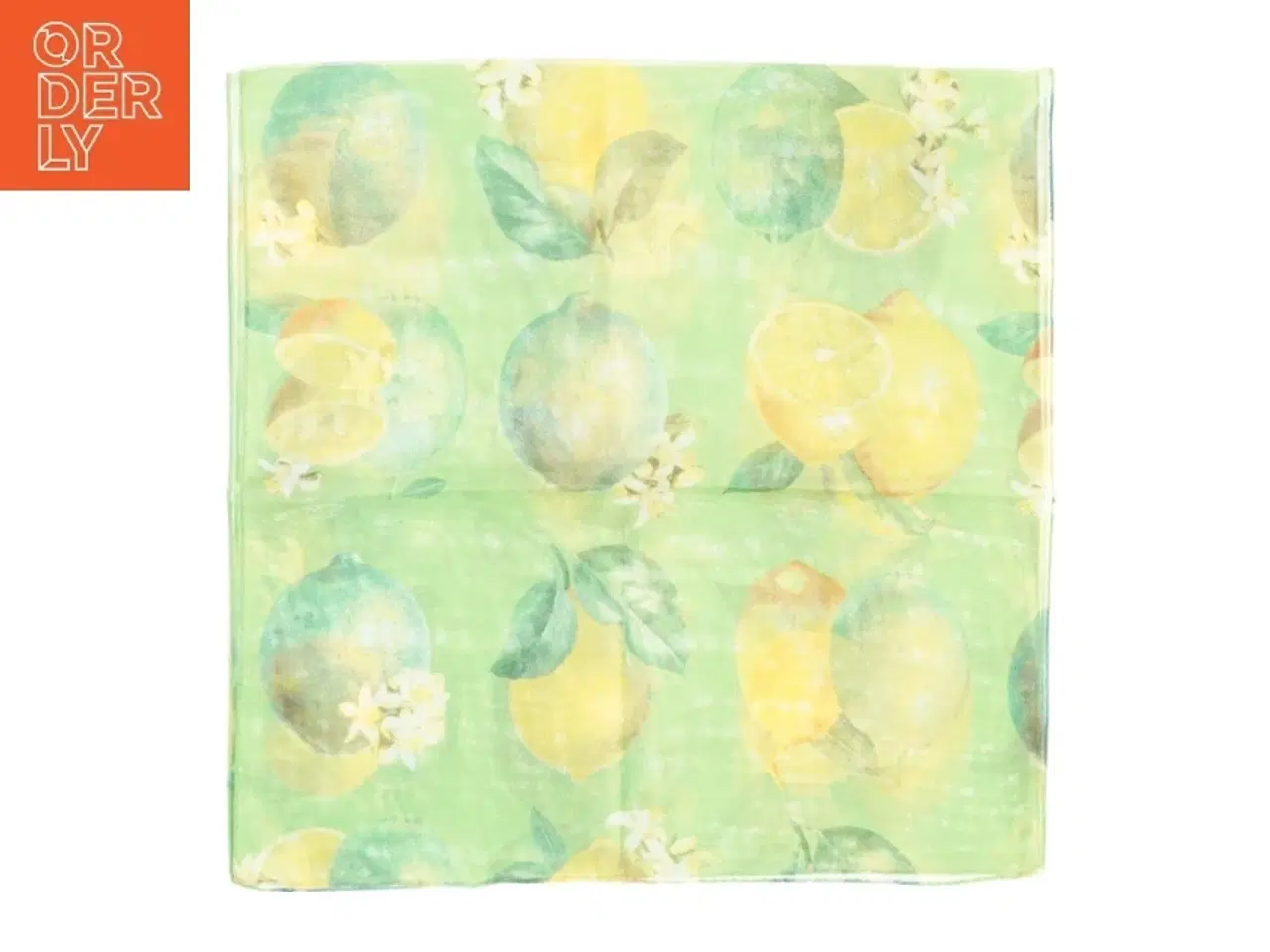 Billede 1 - Tørklæde med citronmotiv (str. 155 x. 37 cm)