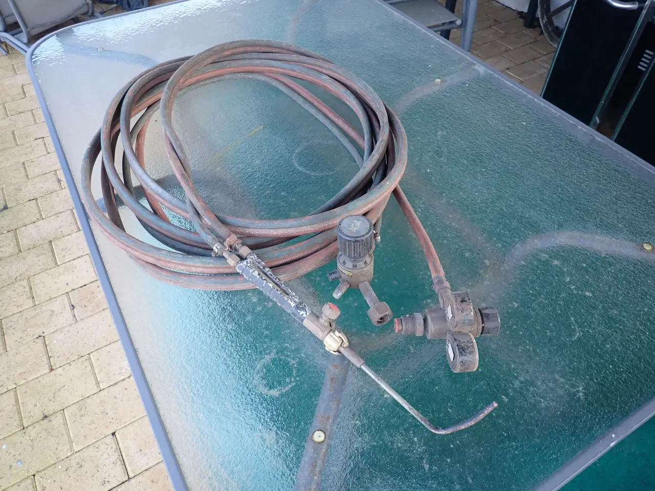 Billede 3 - AGA skærebrændersæt med ca 9 slanger og manometer 