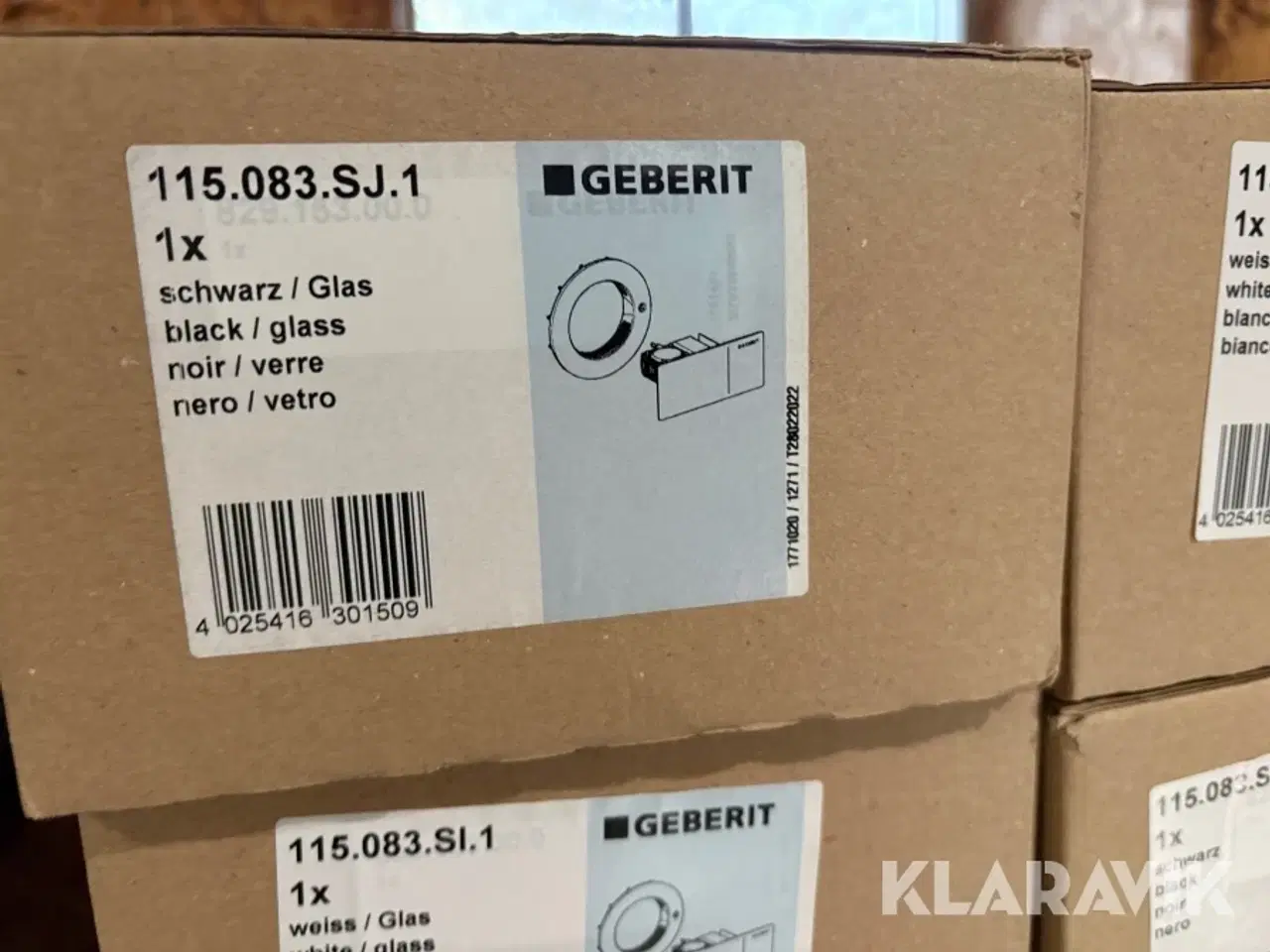 Billede 12 - Trykknap til toiletskyl Geberit hvid og sort glas 30 styk