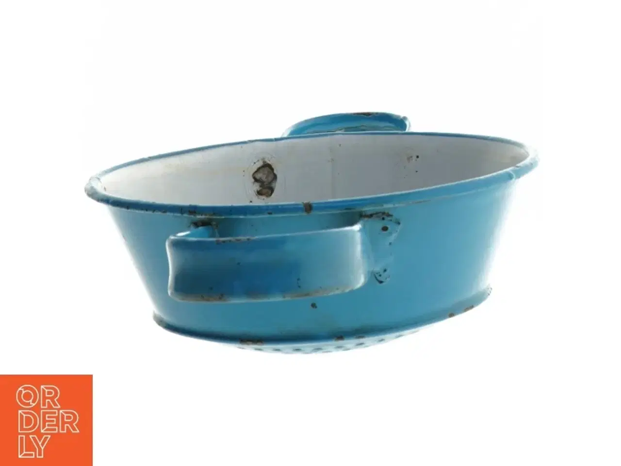 Billede 2 - Vintage blå emaljesi (str. Ø 18,5 cm)
