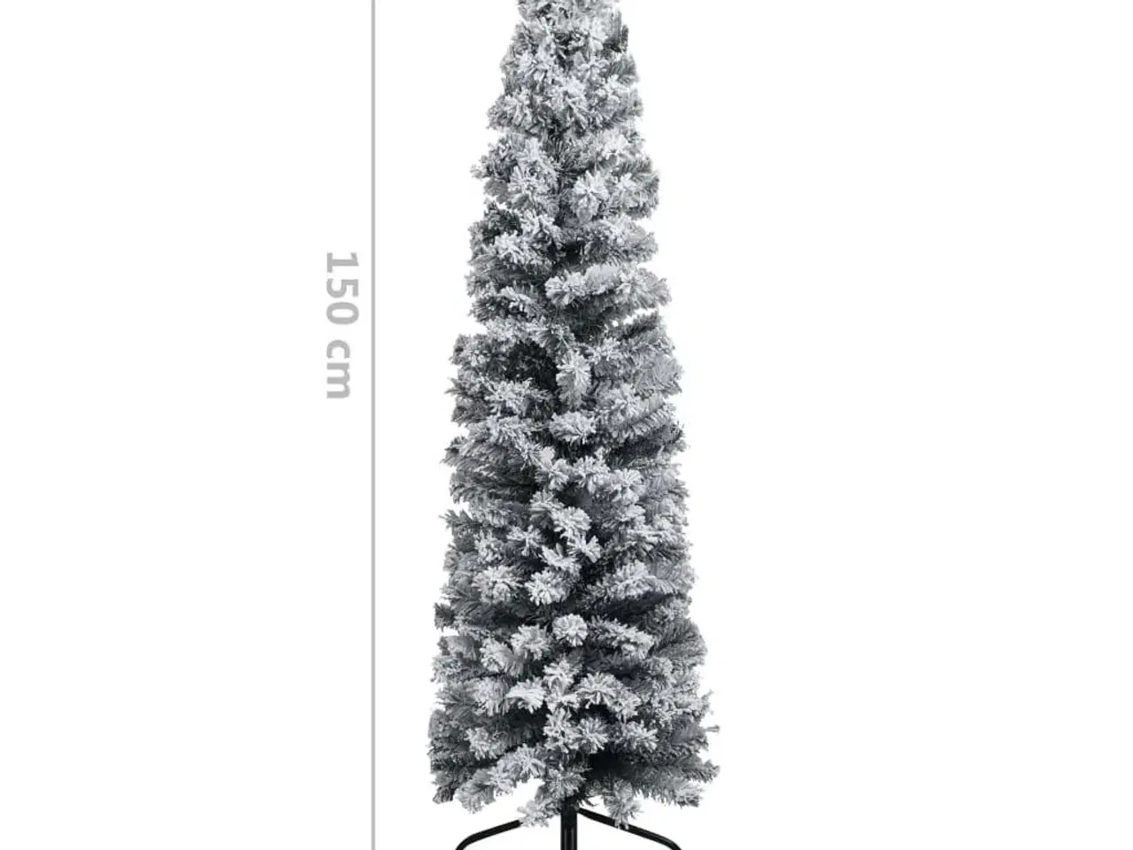 Billede 6 - Smalt kunstigt juletræ med sne 150 cm PVC grøn