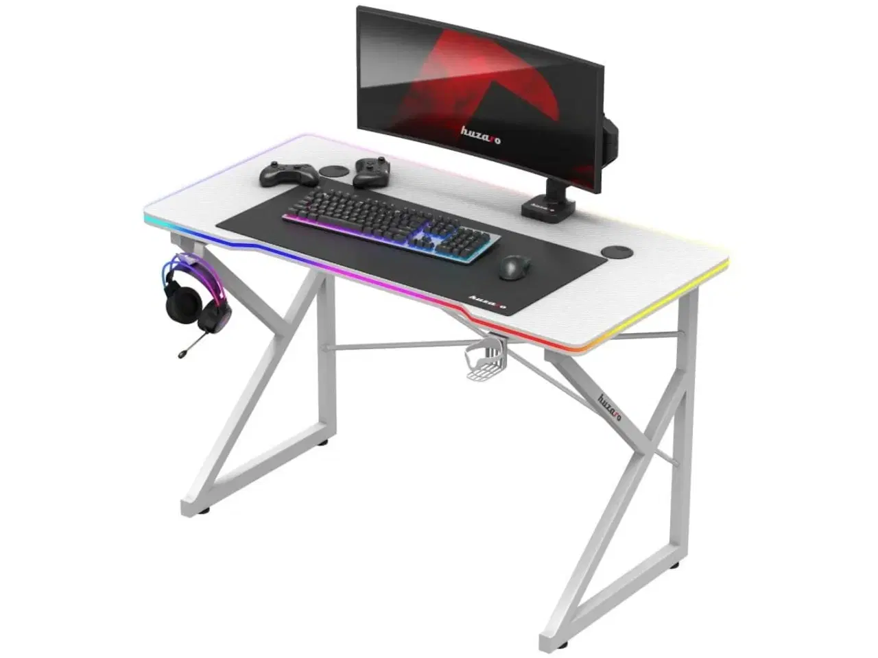 Billede 2 - Gamingbord Huzaro Hero 1.7 RGB – hvid
