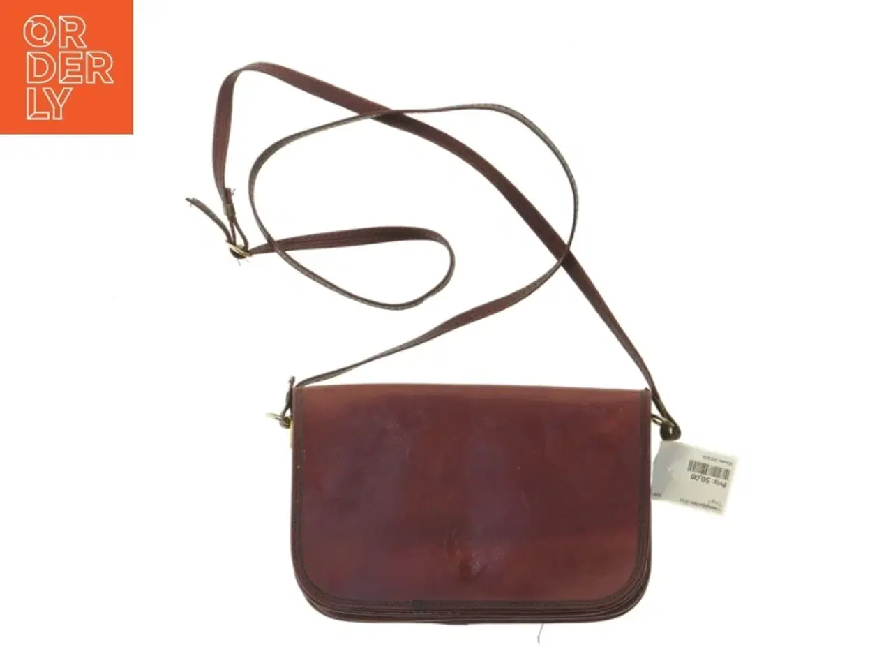 Billede 1 - Skuldertaske i læder (str. 20x14 cm)