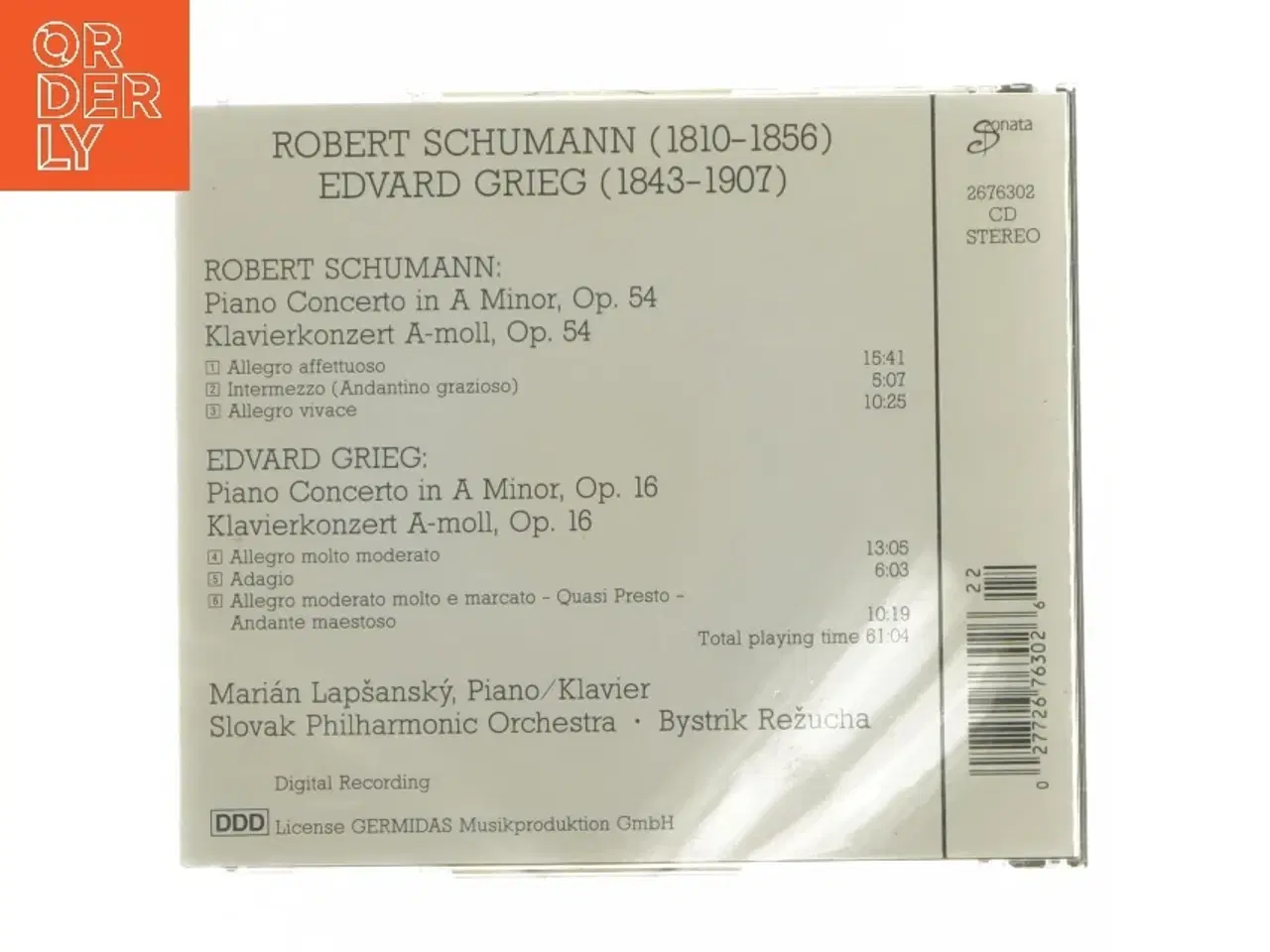 Billede 2 - CD med pianokoncerter af Schumann og Grieg