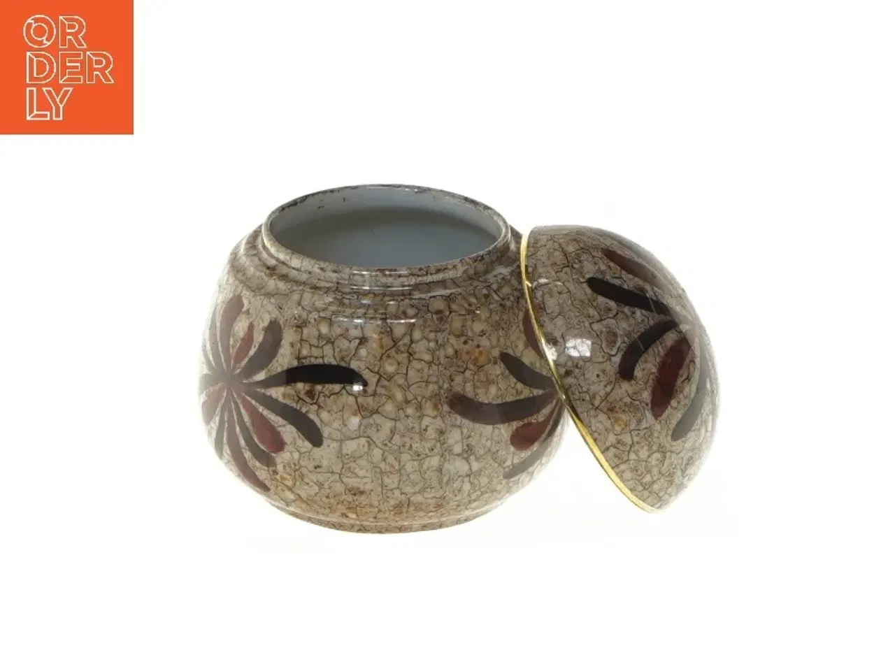 Billede 5 - Dekorativ porcelæn ingefærkrukke med låg (str. Ø 8,5x9,5 cm)