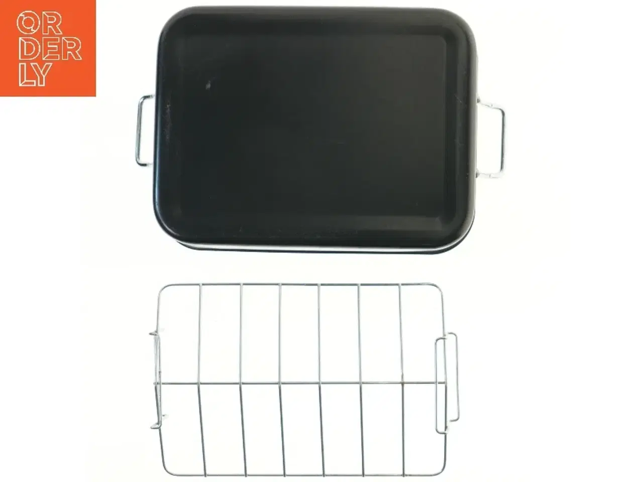 Billede 2 - Bradepande med rist og håndtag (str. 41x32x8 cm)