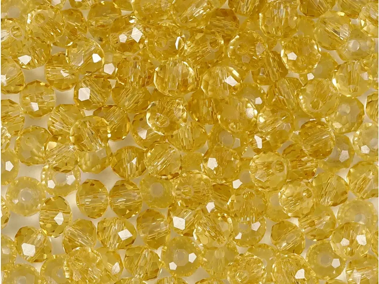 Billede 1 - Facetperler, diam. 4 mm, hulstr. 1 mm, gul, 45stk./ 1 pk.