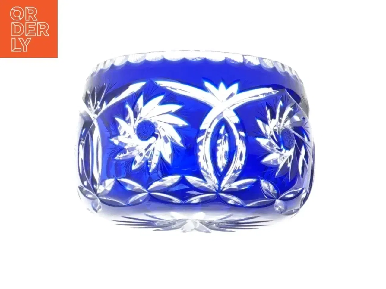 Billede 1 - Blå krystalglas skål (str. 12 x 7,5 cm)