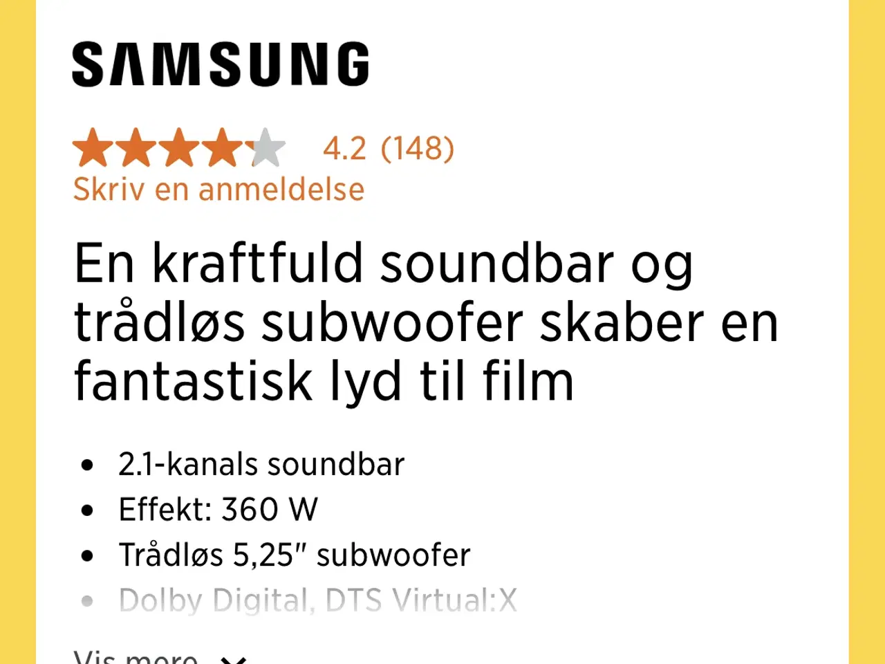 Billede 1 - Samsung Soundbar helt ny