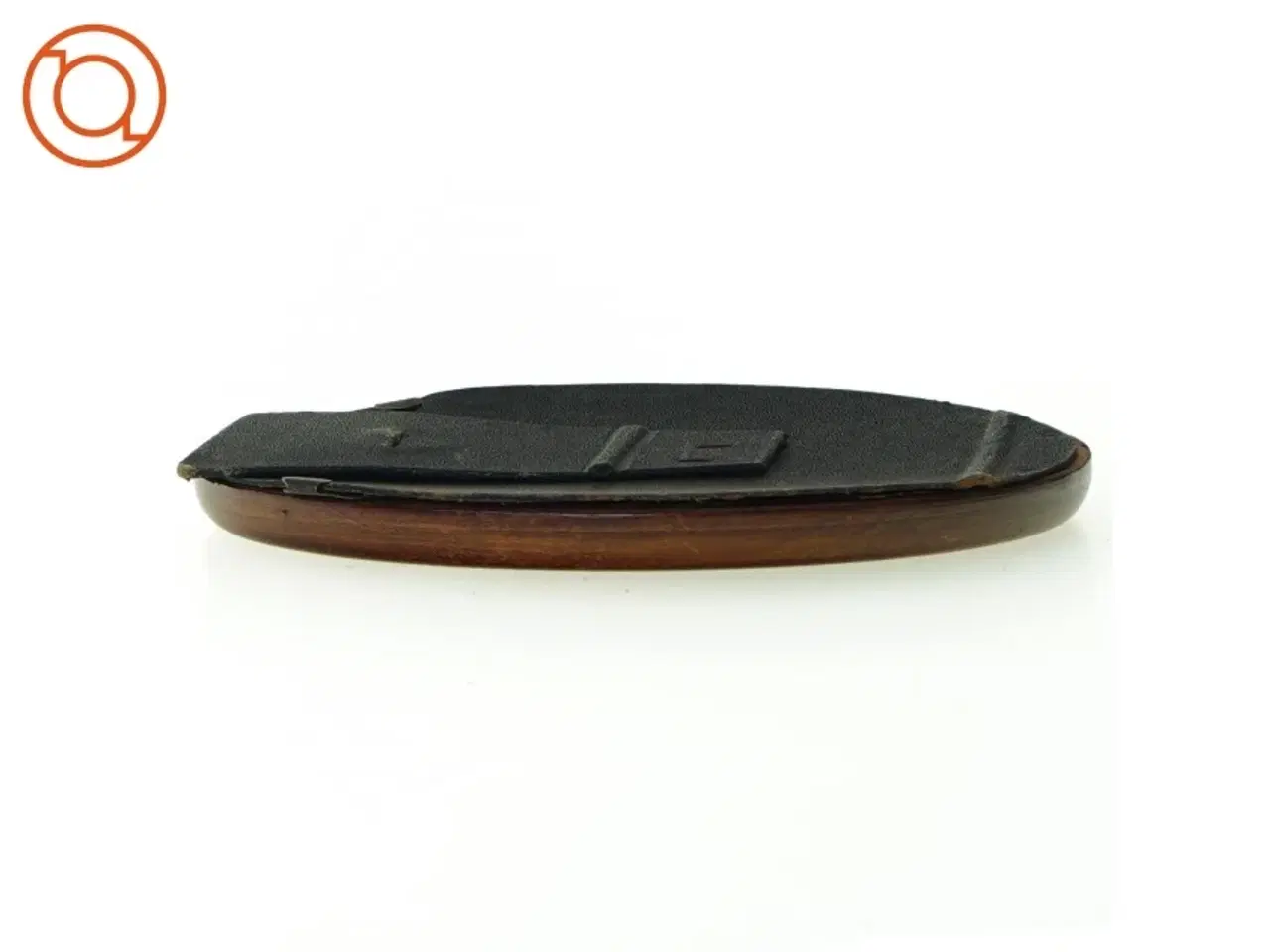 Billede 3 - Gammel billedramme i mørkt træ, oval form (16 x 11 cm)