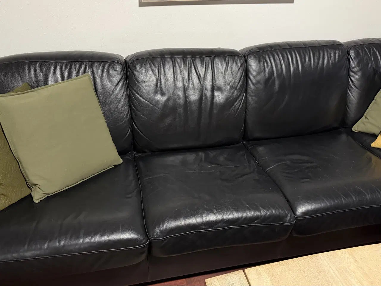 Billede 2 - Lædersofa med chaiselong