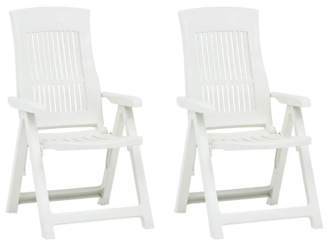 Billede 1 - Havelænestole 2 stk. plastik hvid
