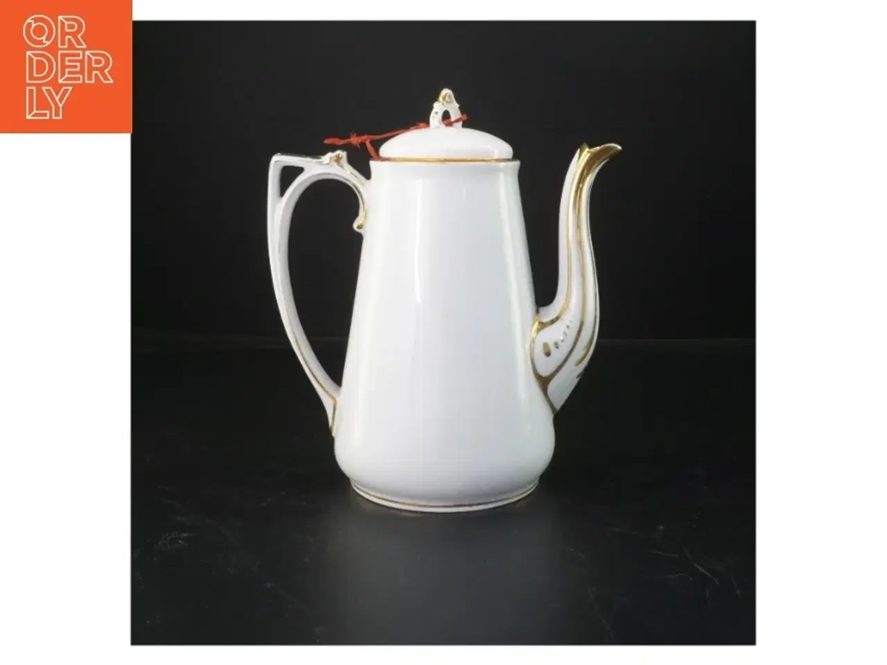 Billede 1 - Porcelænskande med guldkant (str. 23 cm)