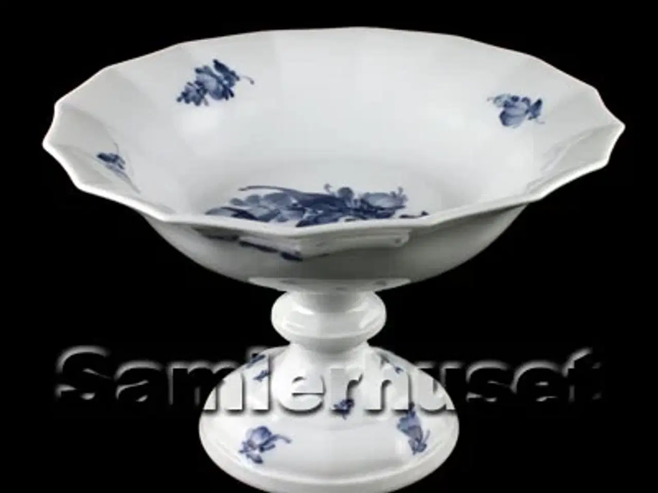 Billede 1 - Blå Blomst Kantet Opsats 16 cm.