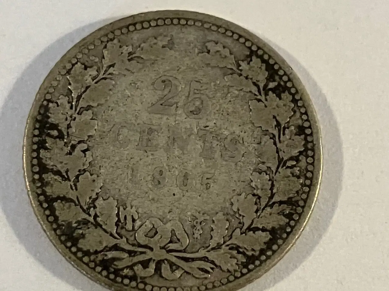 Billede 1 - 25 Cents 1905 Netherlands - Slidt