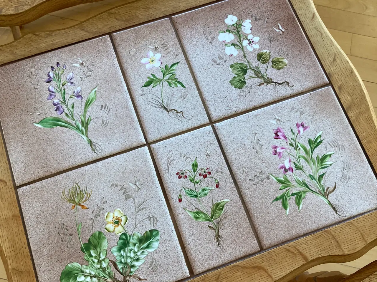 Billede 6 - 3stk fine indsatsborde med blomstermotiver