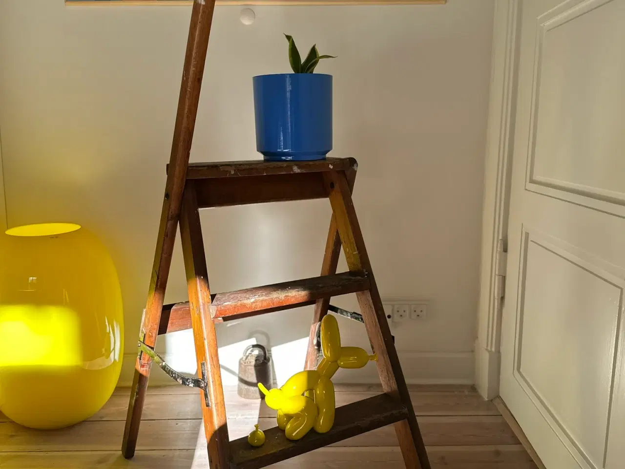 Billede 5 - Gammel retro trappestige med støttestang