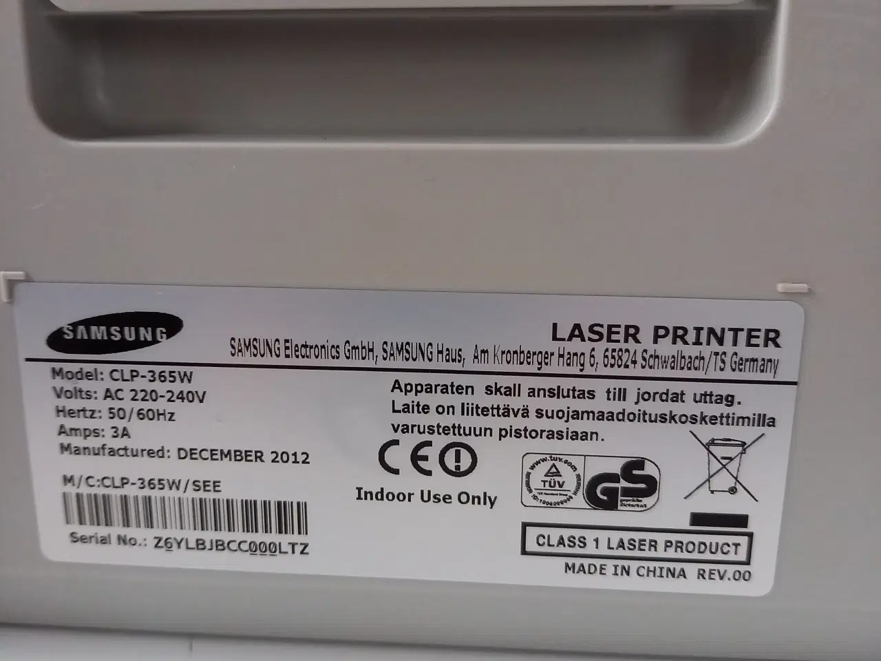 Billede 4 - Samsung farve-laserprinter - CLP-365W