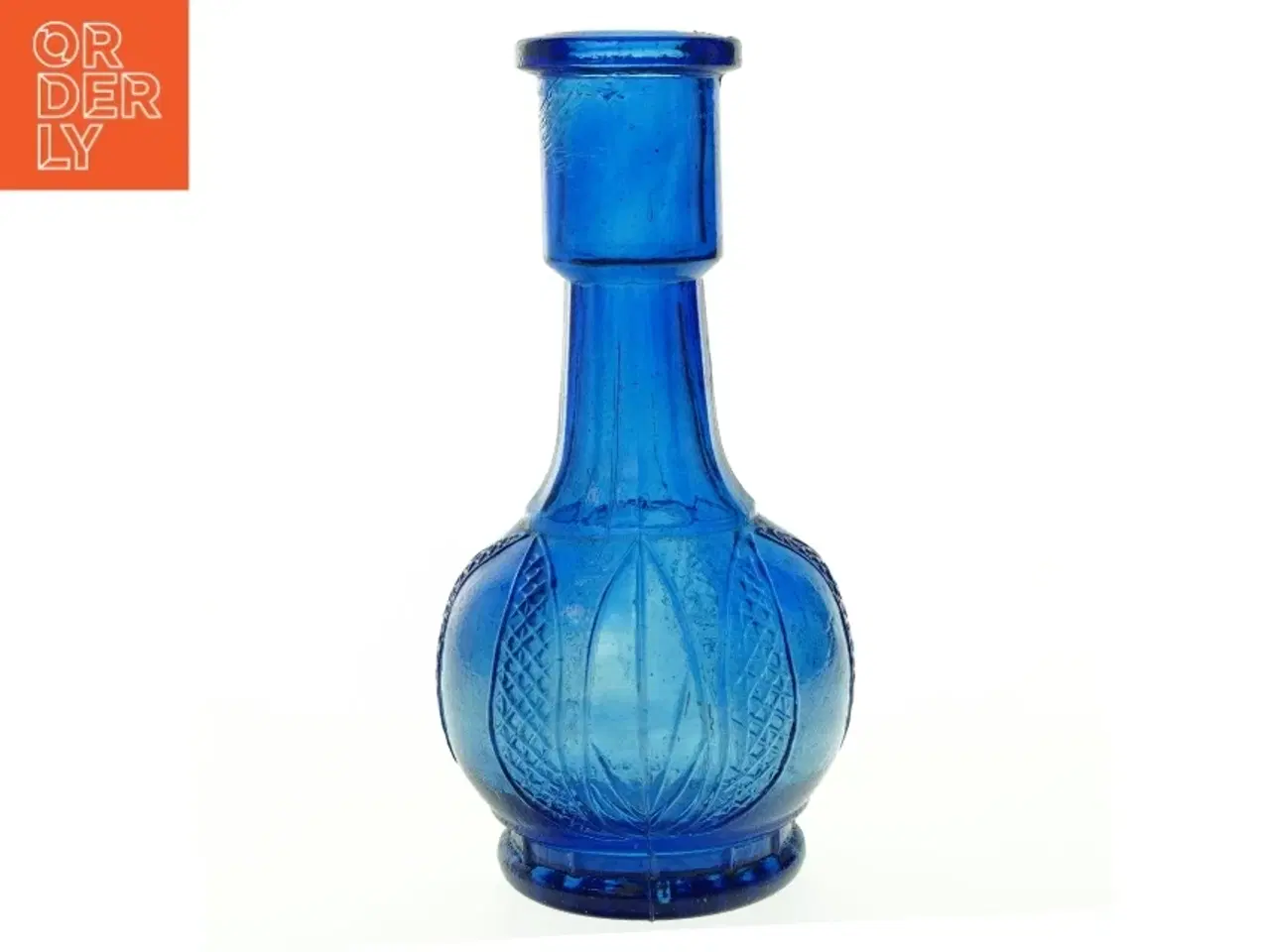 Billede 1 - Blå glasvase (str. H. 24 cm)