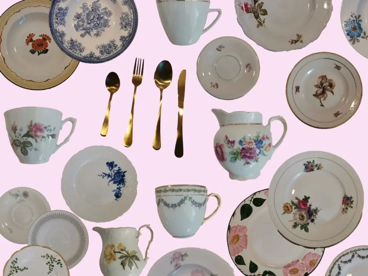 Billede 1 - Guldbestik og porcelæn med charme og stil udlejes