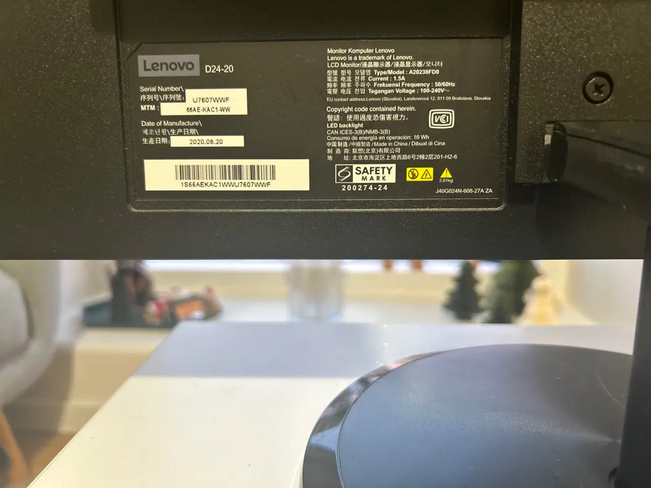 Billede 5 - Lenovo D24-20 Skærm 24 tommer