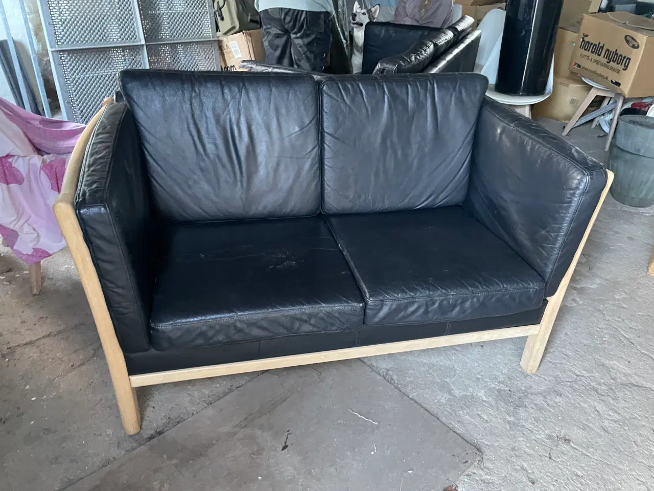 Billede 2 - Flot sofagrubbe med 3+2 i ægte læder