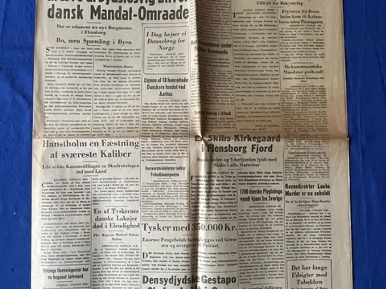 Billede 1 - Avis - Jyske Tidende - 17. Maj 1945 - Det danske mindretal vil kræve at Sydslesvig bliver dansk !