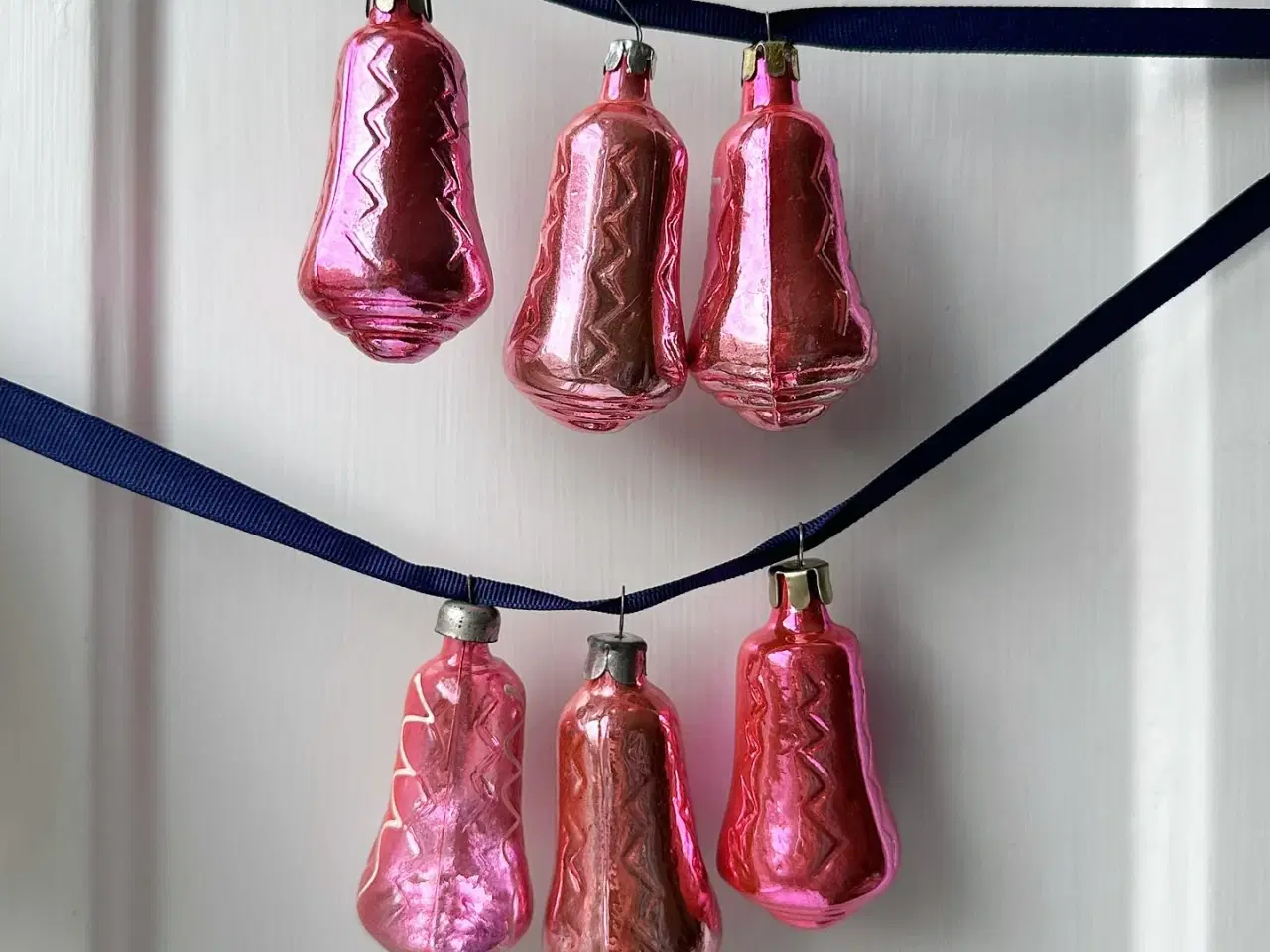 Billede 1 - Vintage julekugler, pink klokker, 6 stk samlet