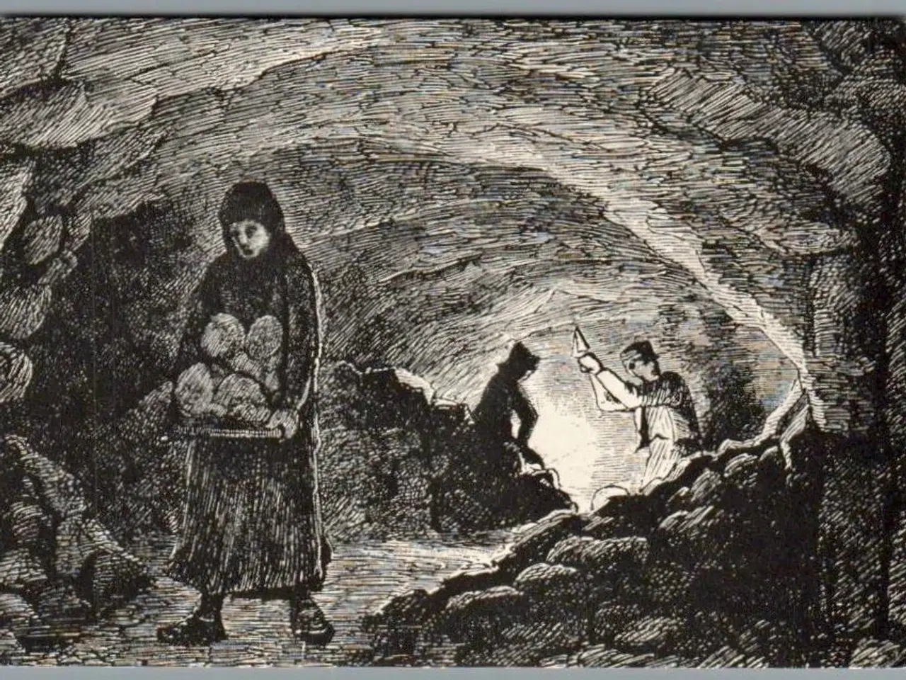 Billede 1 - Kove i en Daubjerg Kalkgrube - Postkort - Brugt