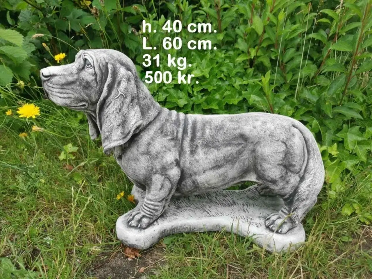 Billede 2 - HAVEFIGUR Smukke betonhunde – forskellige racer 🐾