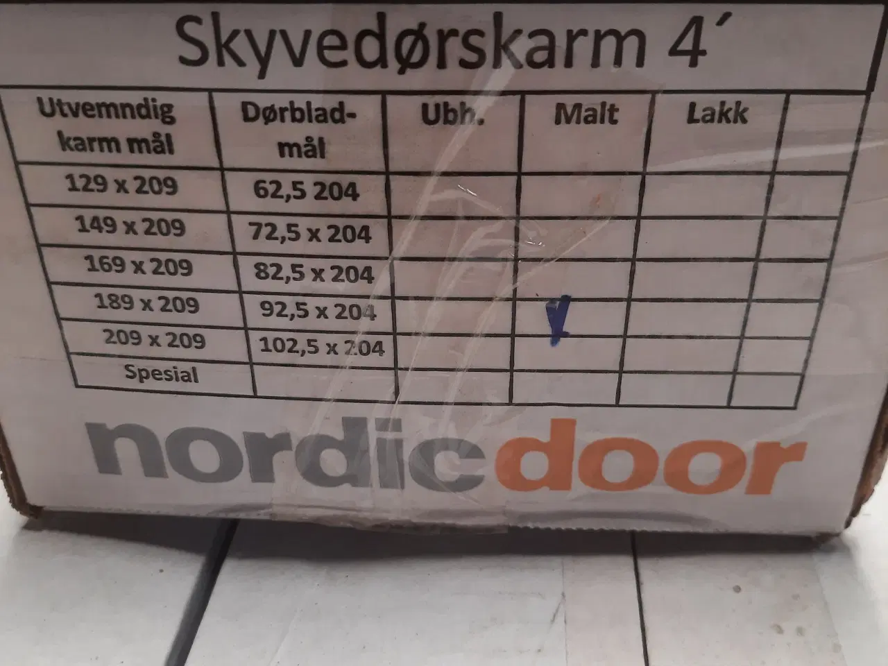 Billede 4 - Nordic door kompakt massiv skydedør med indbygningskarm, 925x2030mm, hvid