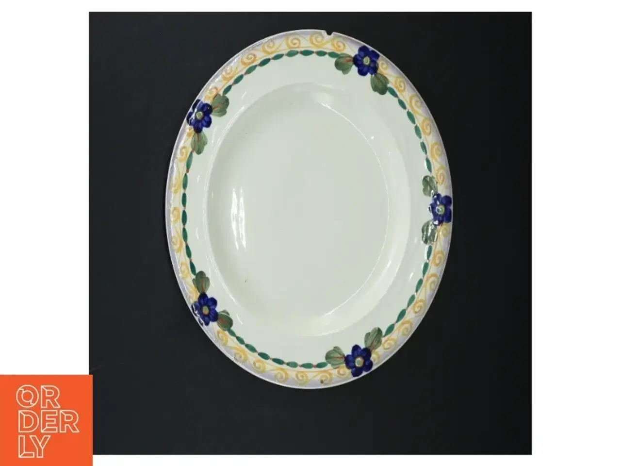 Billede 1 - Dekorativ tallerken med blomsterdesign (str. Ø 23 cm)