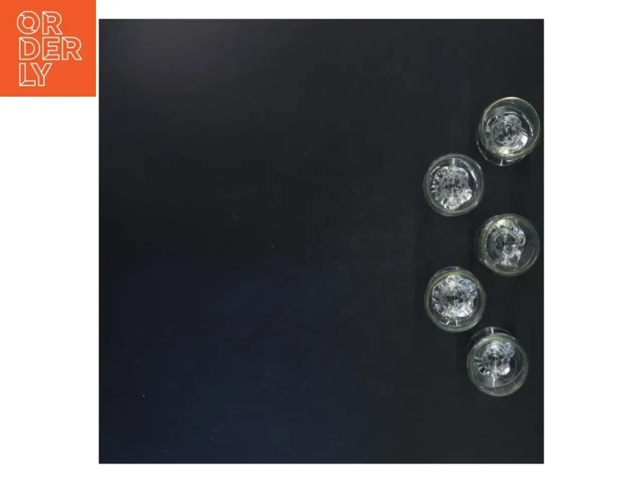 Billede 2 - Sæt med fem små glas med guldkant (str. 10x5 cm)