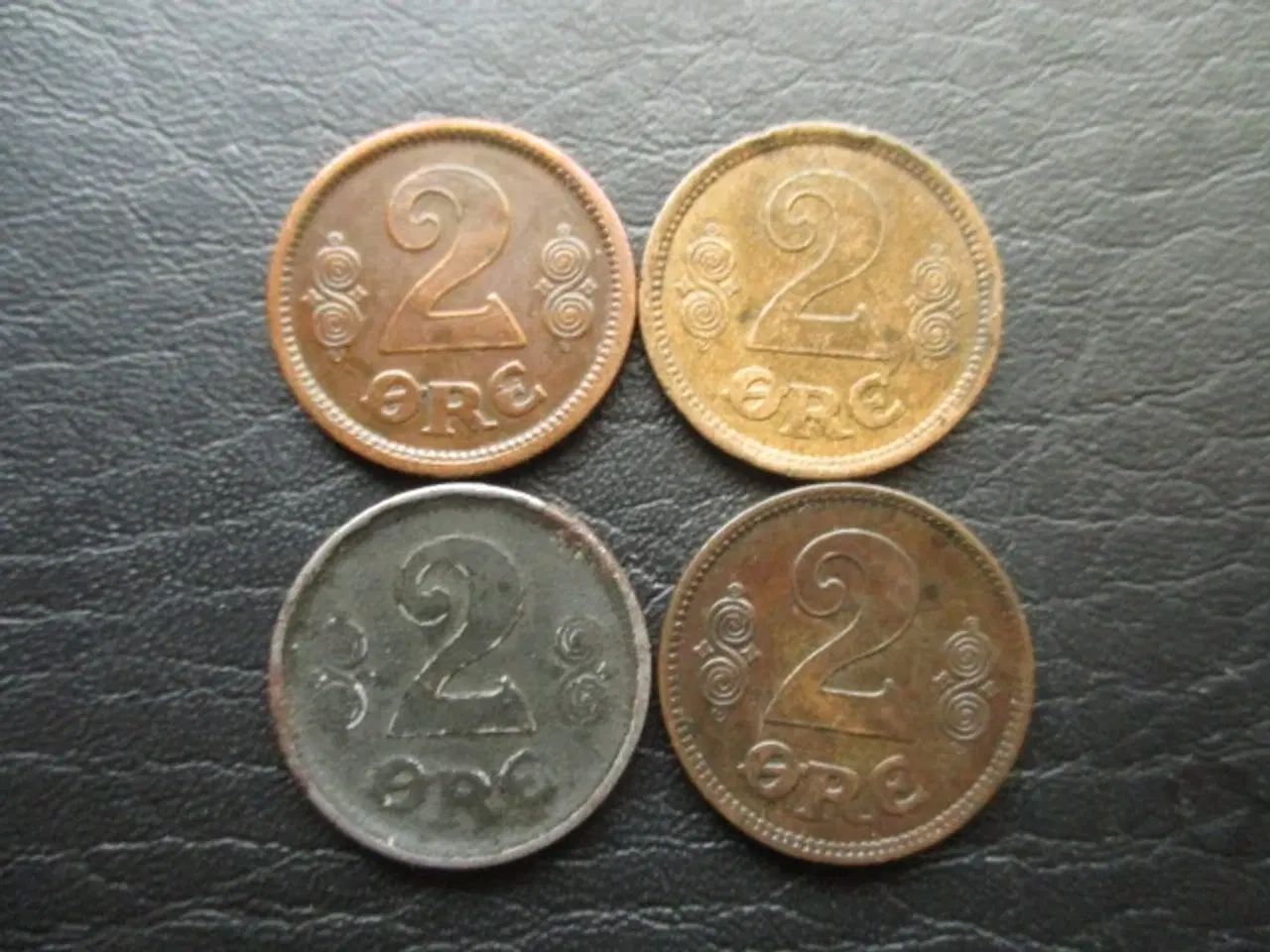 Billede 2 - 2 ører 1914-1920 Chr. X 4 stk