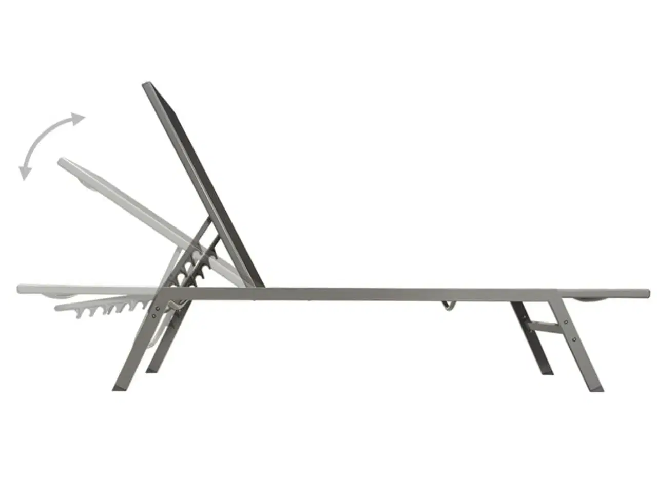 Billede 3 - Liggestole 2 stk. med bord stål og textilene sort
