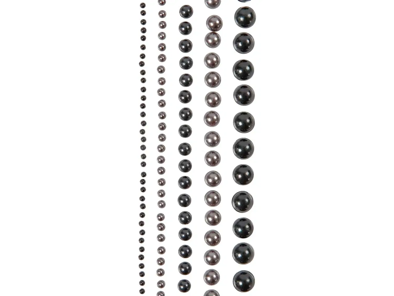Billede 1 - Halv-perler, str. 2-8 mm, sort, antrascitgrå, 140stk./ 1 pk.