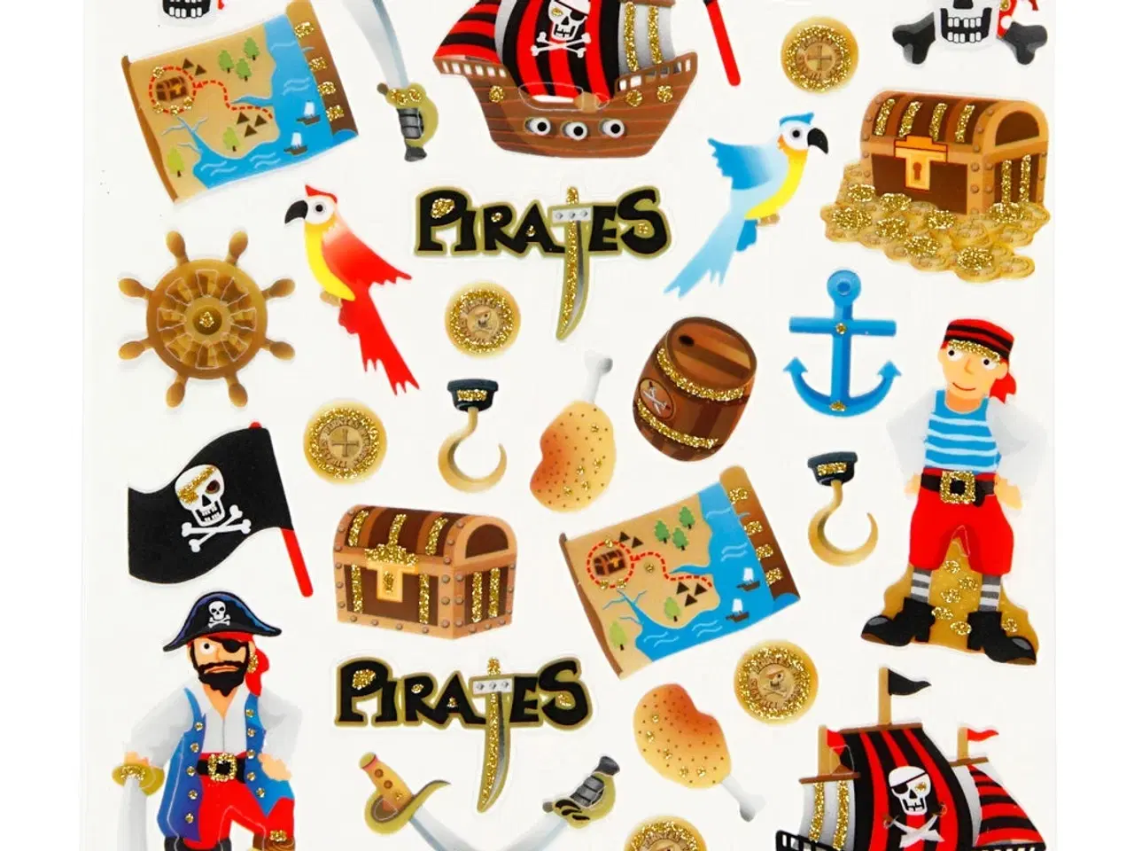 Billede 1 - Selvklæbende Piratstickers - 15x16,5 cm Ark
