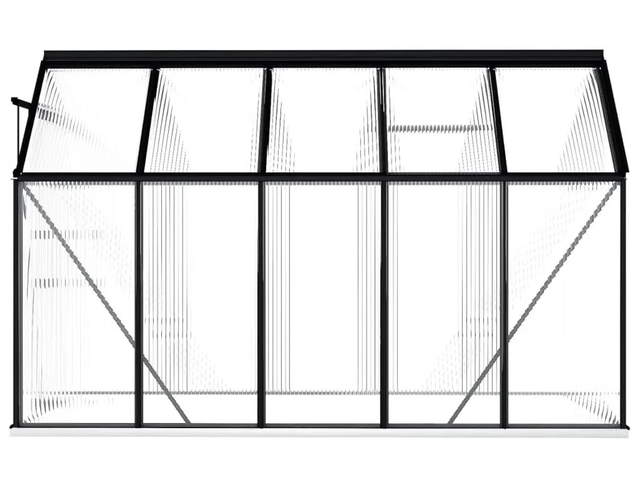 Billede 5 - Drivhus med fundamentramme 5,89 m² aluminium antracitgrå