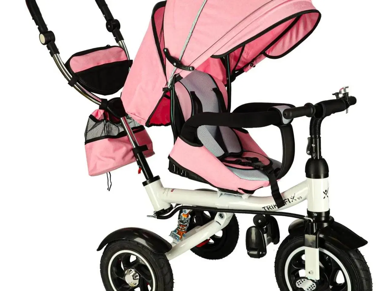 Billede 3 - Trehjulet cykel 3-i-1 med styrebøjle og 360° drejesæde – pink