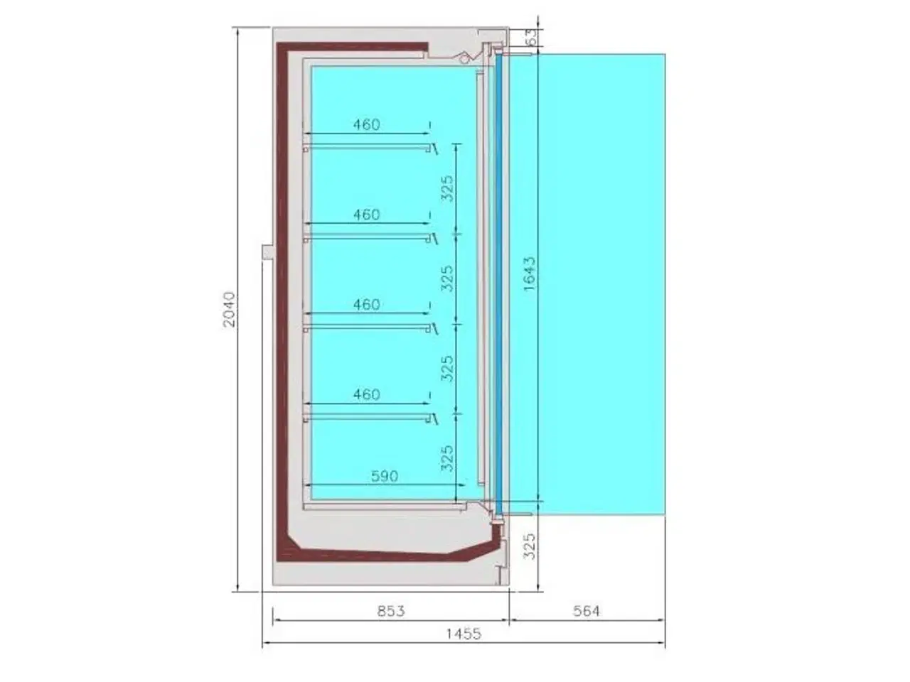 Billede 2 - Combisteel vægmonteret køleskab – sort +2/+4 °C