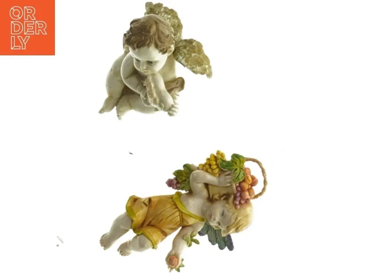 Billede 2 - Englefigurer med frugtkurv (str. 14 cm)