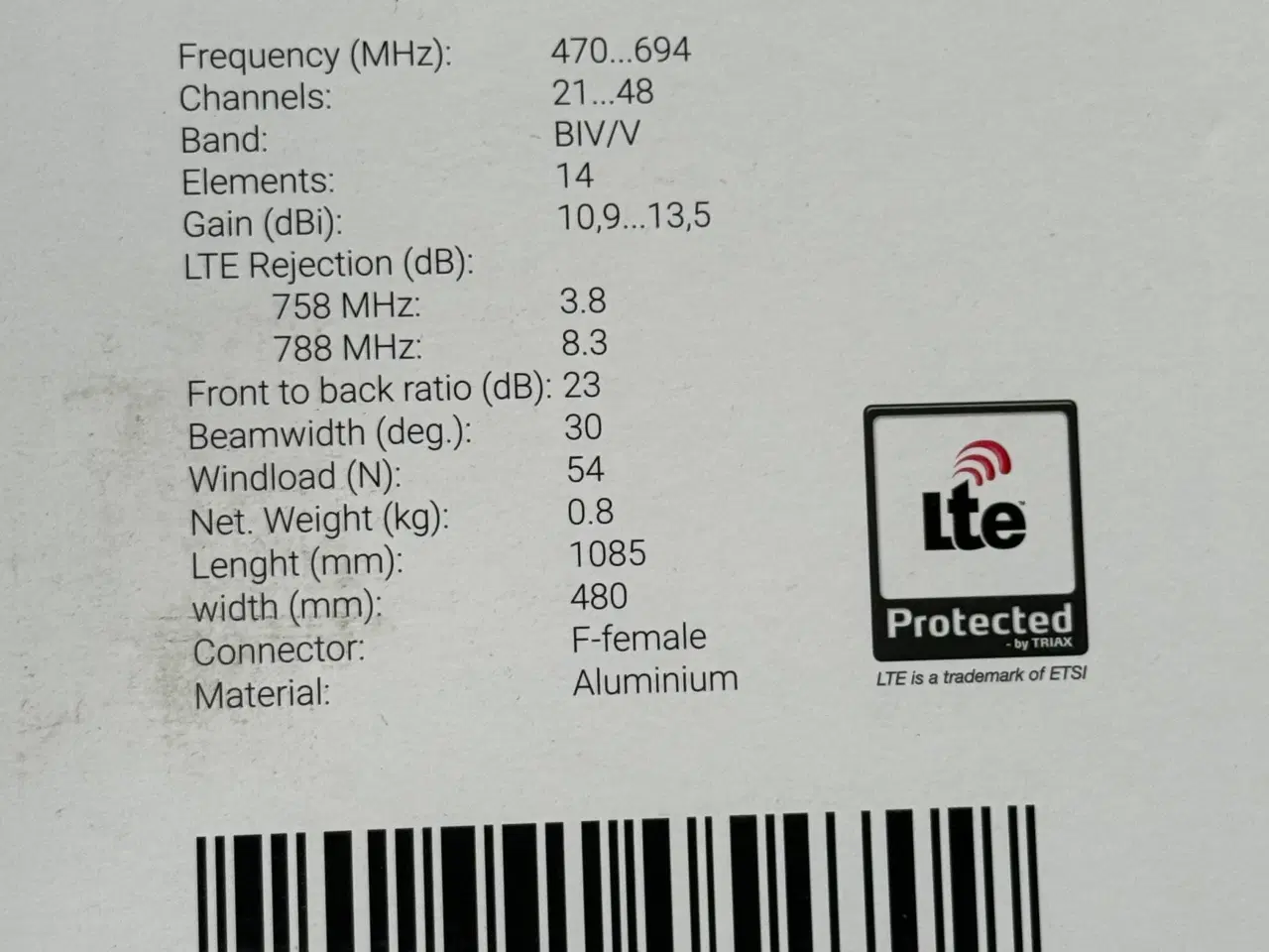 Billede 6 - Ny Triax Digi 14 DVB-T antenne LTE700