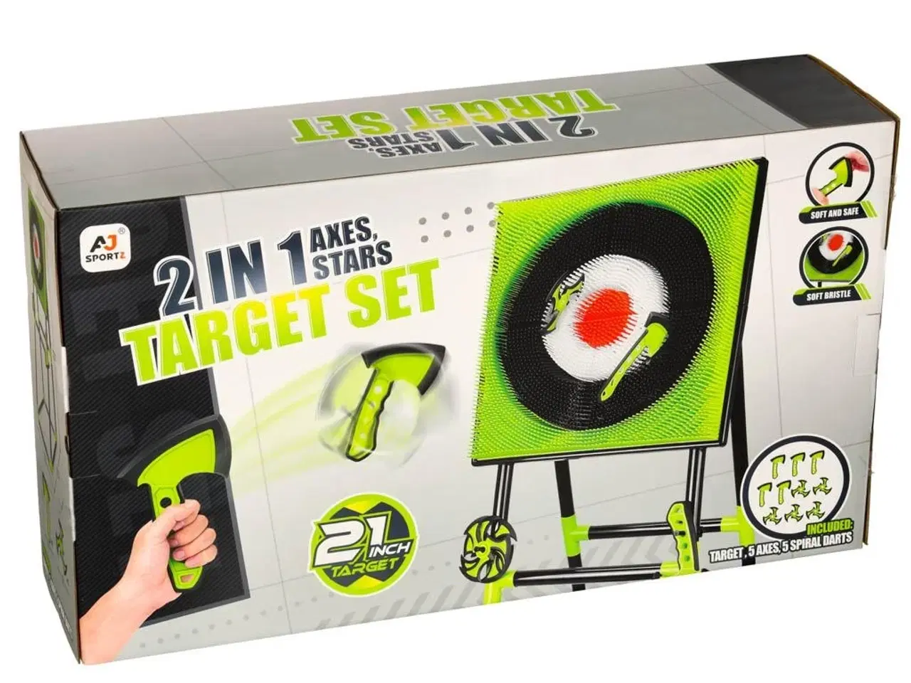 Billede 10 - Kastemål med silikoneøkser til børn – dartskive på stativ