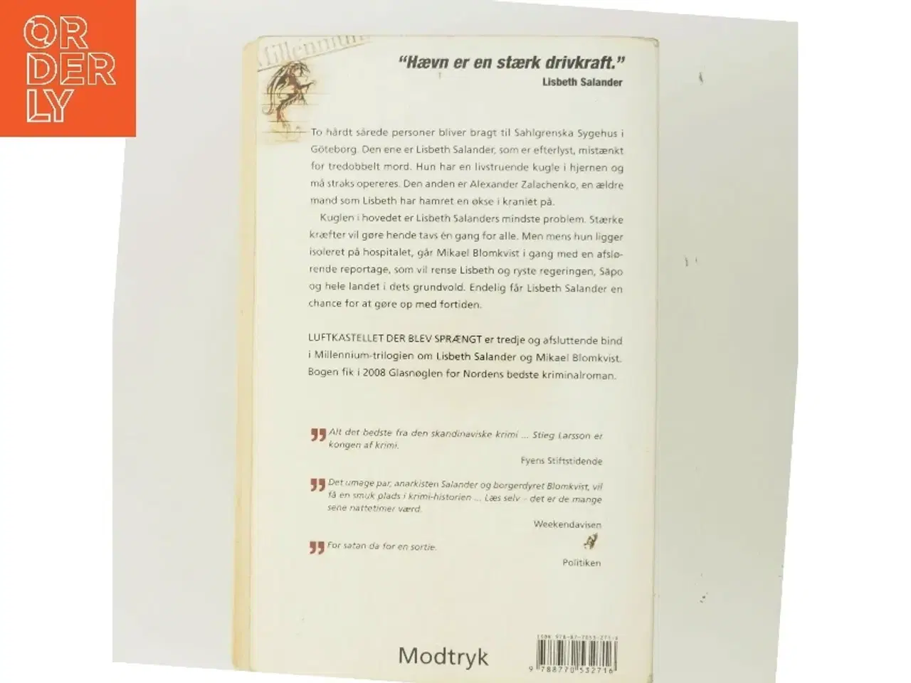 Billede 3 - Luftkastellet Der Blev Spraengt (af Stieg Larsson) [Imported] [Paperback] (Danish) (Millennium, 3. Bind) af Stieg Larsson (Bog)
