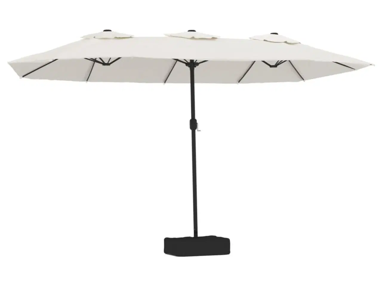 Billede 2 - Parasol m. dobbelt parasoldug 449x245 cm sandhvid