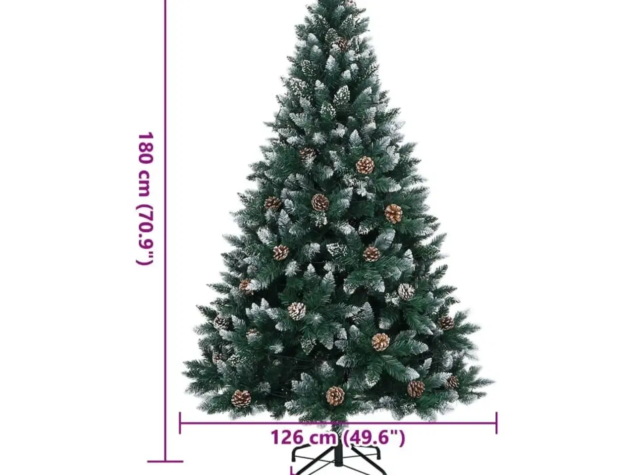 Billede 12 - Kunstigt juletræ med 300 LED-lys 180 cm