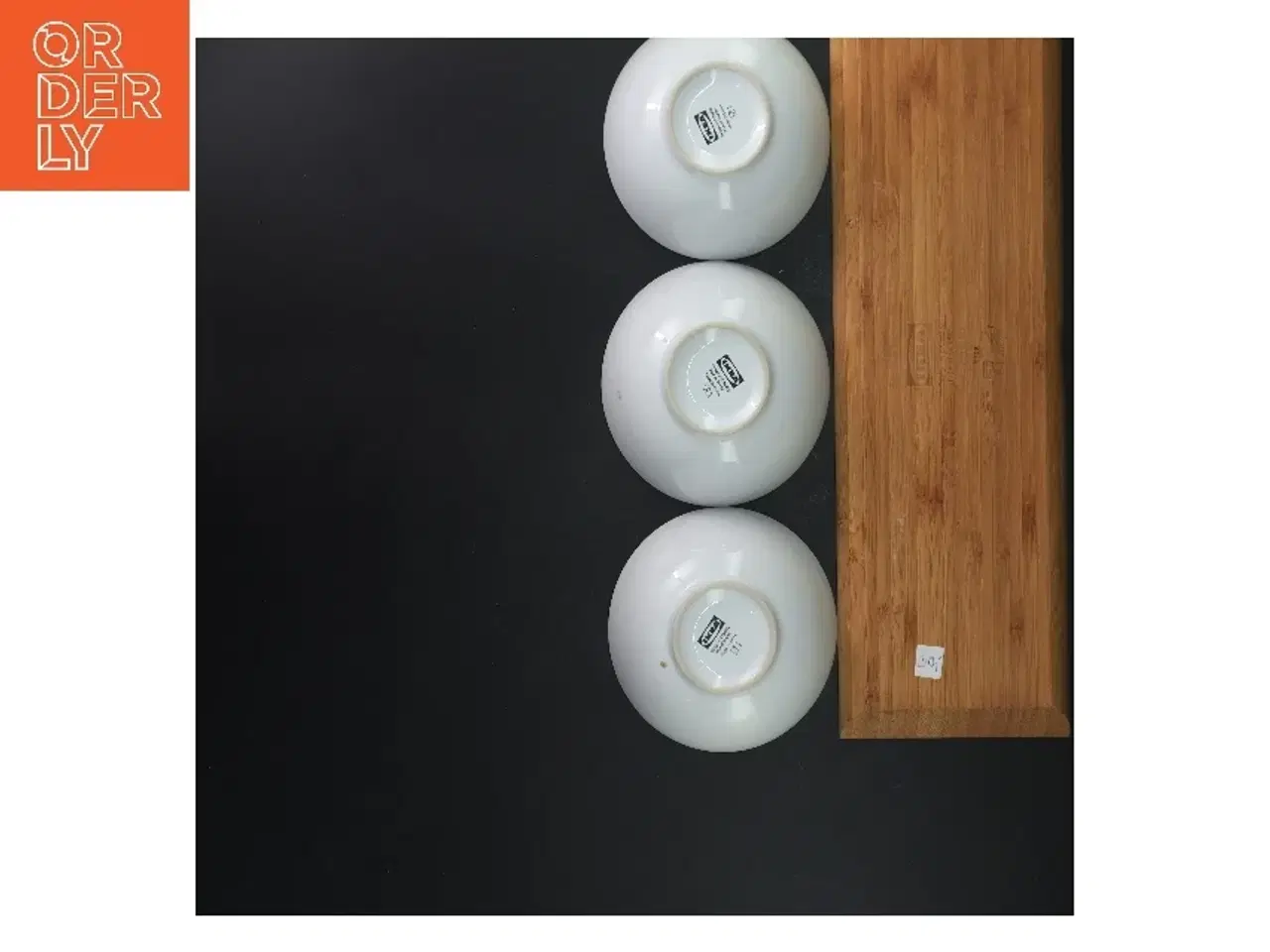 Billede 2 - Cabaretfad i træ med 3 skåle